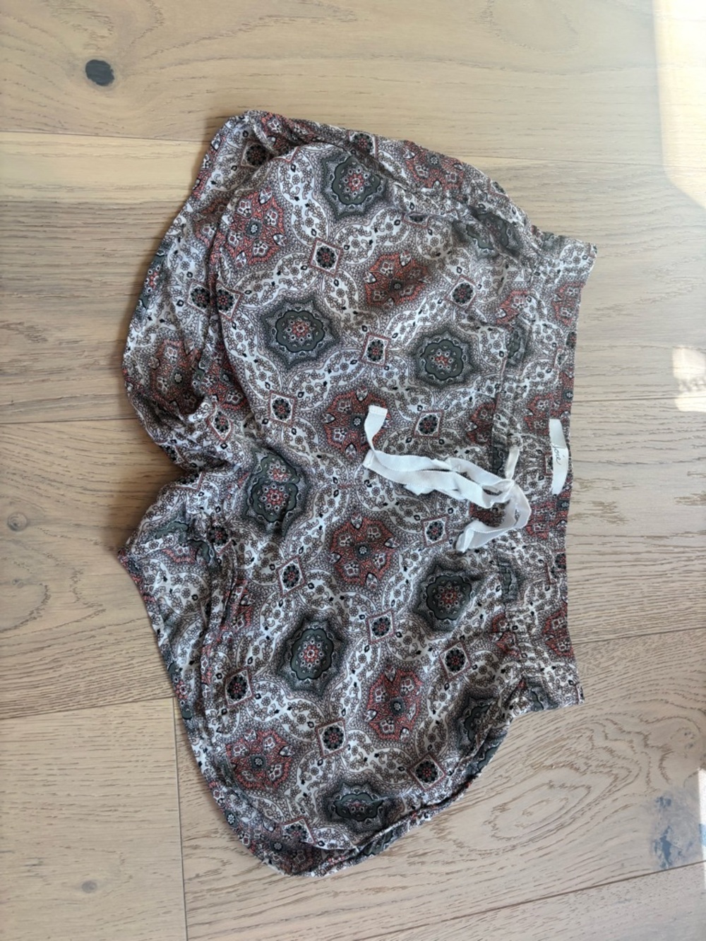 Joie Rust and Olive Boho Print Elastic Waist Shorts
